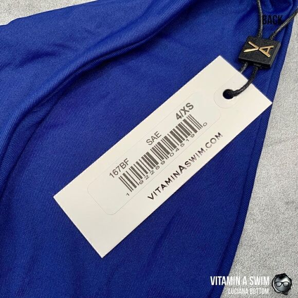VITAMIN A SWIM LUCIANA BIKINI BOTTOM SAPPHIRE BLUE PLUS SIZE FULL COVERAGE NEW - Picture 9 of 16